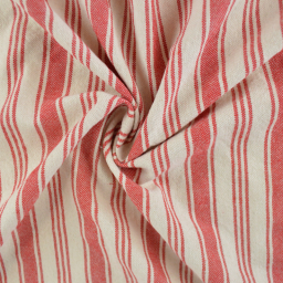 Tissu coton Eugene tissé teint à rayures rouges
