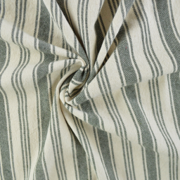 Tissu coton Eugene tissé teint à rayures Kaki