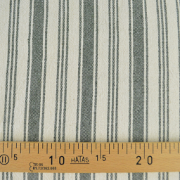 Tissu coton Eugene tissé teint à rayures Kaki