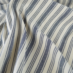 Tissu coton Eugene tissé teint à rayures Indigo