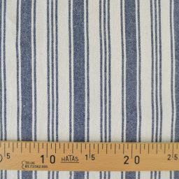Tissu coton Eugene tissé teint à rayures Indigo