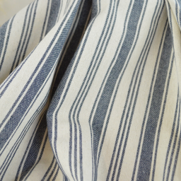 Tissu coton Eugene tissé teint à rayures Indigo