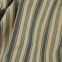 Tissu coton Eugene tissé teint à rayures Noir et lin