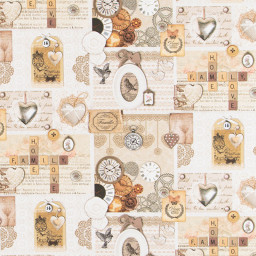 Tissu demi natté coton vintage famille campagne chic