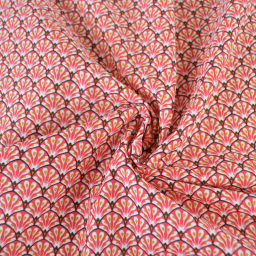 Tissu coton Gaudi écailles Rouge - OEKO TEX