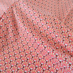 Tissu coton Gaudi écailles Rouge - OEKO TEX