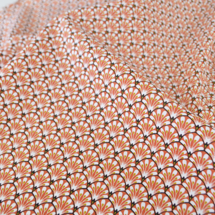 Tissu coton Gaudi écailles Terracotta - OEKO TEX