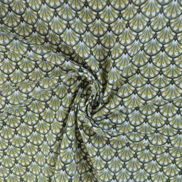 Tissu coton Gaudi écailles Olive- OEKO TEX