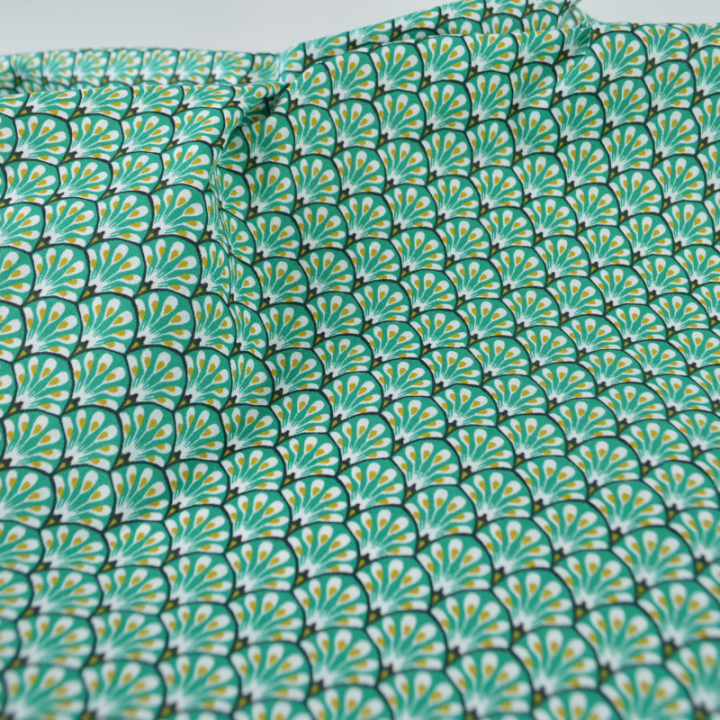 Tissu coton Gaudi écailles Vert - OEKO TEX