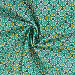 Tissu coton Gaudi écailles Vert - OEKO TEX