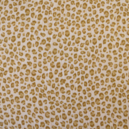 Tissu double gaze de coton Balzac motif Léopard fond beige rosé