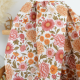 Tissu Popeline de coton Elisabeth motif fleurs rose et abricot - OEKO TEX