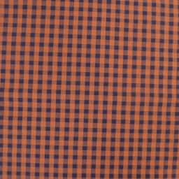 Tissu seersucker Vichy grands carreaux Caramel et Aubergine - OEKO TEX