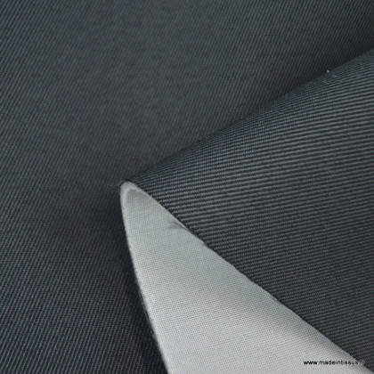 Tissu pour siège auto sergé noir et gris.