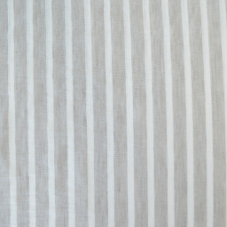 Tissu aspect Lin à rayures - Sable et blanc