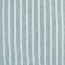 Tissu aspect Lin à rayures - Sauge et blanc
