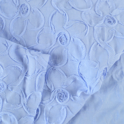 Tissu coton à ratyures Octave motif fleurs en relief