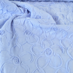Tissu coton à ratyures Octave motif fleurs en relief