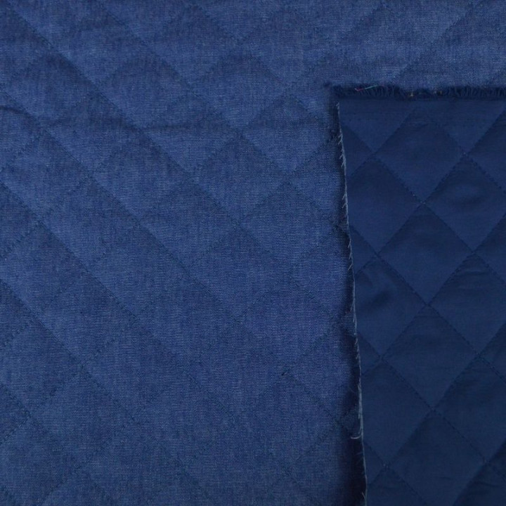 Jean denim matelassé losange envers satin
