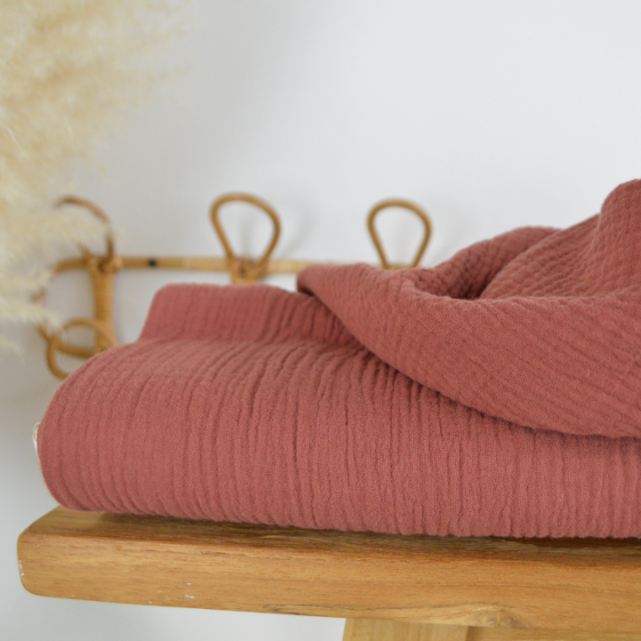 Tissu Double gaze de coton Terracotta clair - OEKO TEX