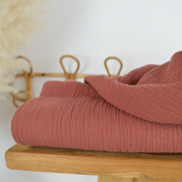 Tissu Double gaze de coton Terracotta clair - OEKO TEX