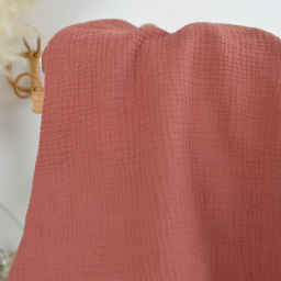 Tissu Double gaze de coton Terracotta clair - OEKO TEX
