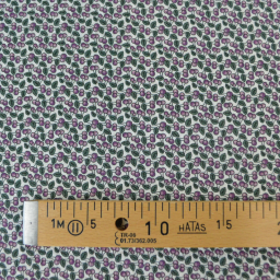 Seersucker motif cerises prune et vertes fond écru