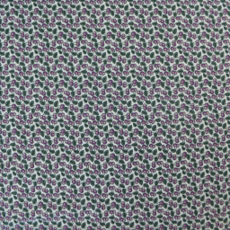 Seersucker motif cerises prune et vertes fond écru