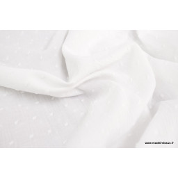 tissu plumetis oeko tex blanc au mètre