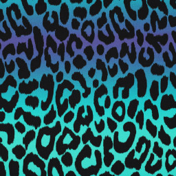 1 coupon de 65 cm de Tissu Sweat French Terry Motif Léopard – Dégradé Bleu Turquoise & Violet