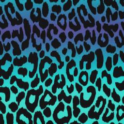 1 coupon de 65 cm de Tissu Sweat French Terry Motif Léopard – Dégradé Bleu Turquoise & Violet