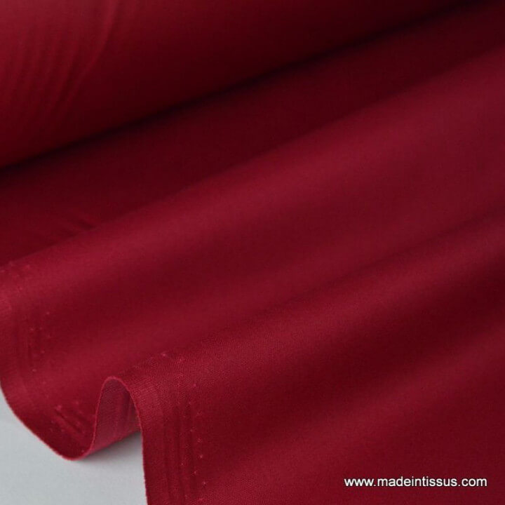 Tissu gabardine imperméable polyester coton rouge hermès x50cm