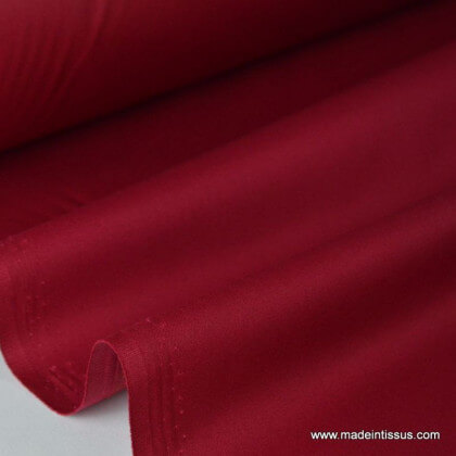 Tissu gabardine imperméable polyester coton rouge hermès x50cm