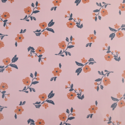 1 coupon de 45 cm de Tissu imperméable Alina type ciré de pluie motif fleurs fond Nude