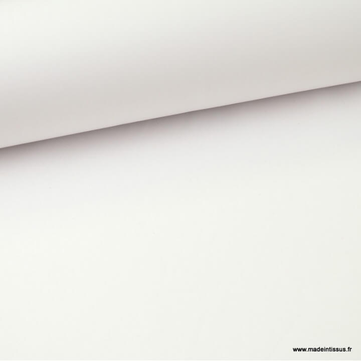 Tissu Gabardine enduite étanche blanc.