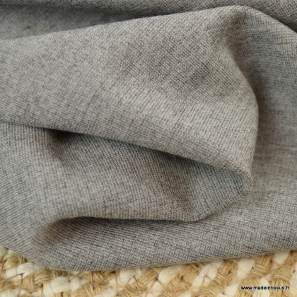 Tissu Jersey milano uni coloris gris chiné - Oeko tex