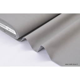 Tissu Popeline coton oeko tex uni gris au mètre