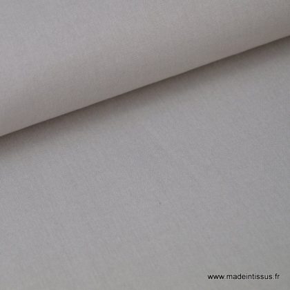Tissu Popeline coton oeko tex uni gris au mètre