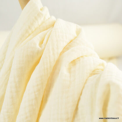 Double gaze de coton Bio uni Ecru -  oeko tex