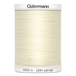 Fil pour tout coudre Gutermann 1000 m - N°001 - Ecru clair