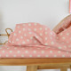 Tissu coton lavé motif Pois - Rose