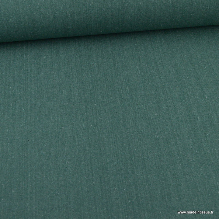 1 coupon de 64 cm de Toile lourde Vercors aspect rustique coloris vert sapin