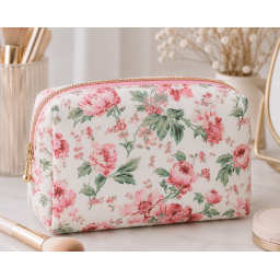 Tissu coton Scarlet motifs fleurs roses - OEKO TEX