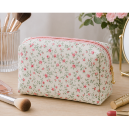 Tissu coton Grace motifs fleurs roses - OEKO TEX