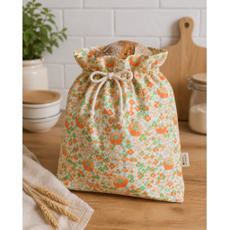 Tissu coton Clodette motifs fleurs vintage fond ivoire - OEKO TEX