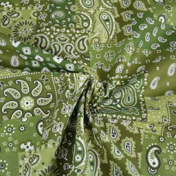 Tissu coton Farwest motif Bandana vert - OEKO TEX