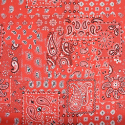 Tissu coton Farwest motif Bandana Rouge - OEKO TEX