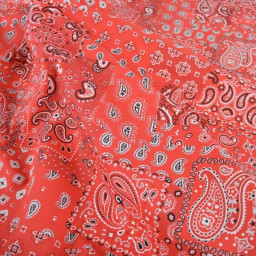 Tissu coton Farwest motif Bandana Rouge - OEKO TEX
