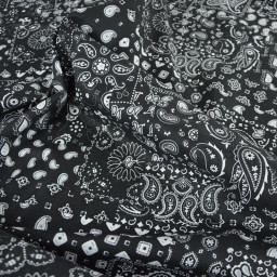 Tissu coton Farwest motif Bandana Noir - OEKO TEX
