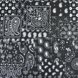 Tissu coton Farwest motif Bandana Noir - OEKO TEX